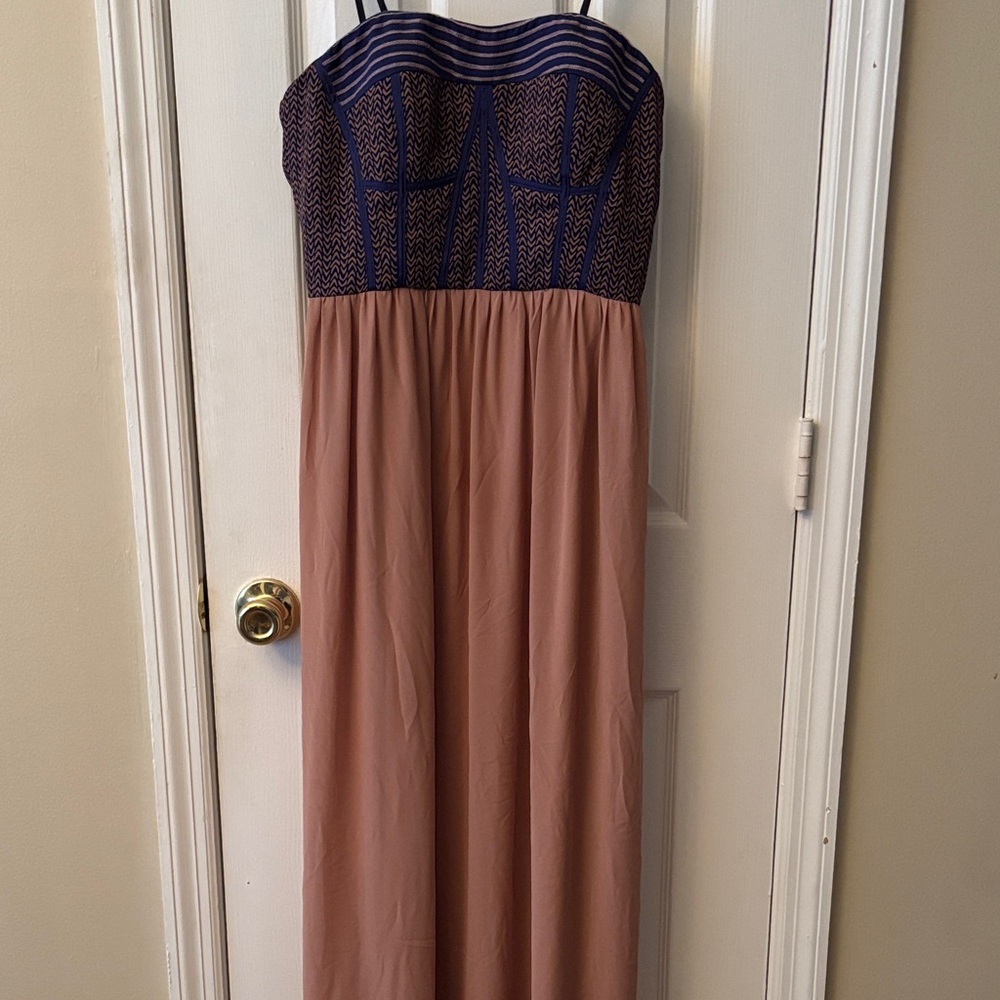 Gianni Bini Strapless Dress in Navy and Blush